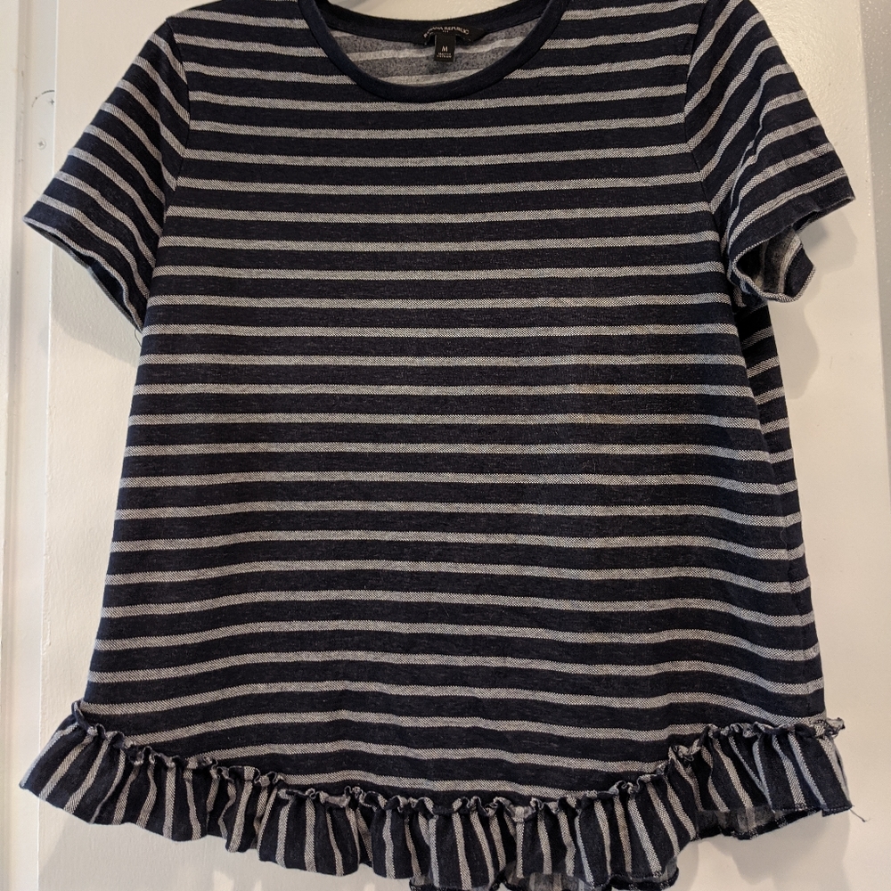 Blue stripped denim shirt